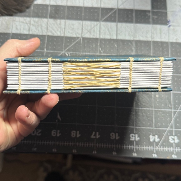 Blue and Gold Butterfly Dragonfly Hand Sewn Notebook Made in Alaska - Picture 3 of 4